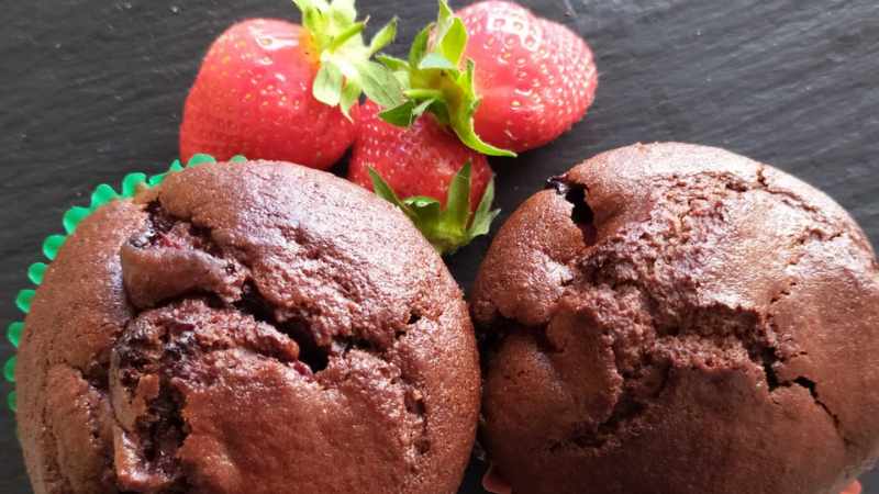 Muffin cacao e fragole