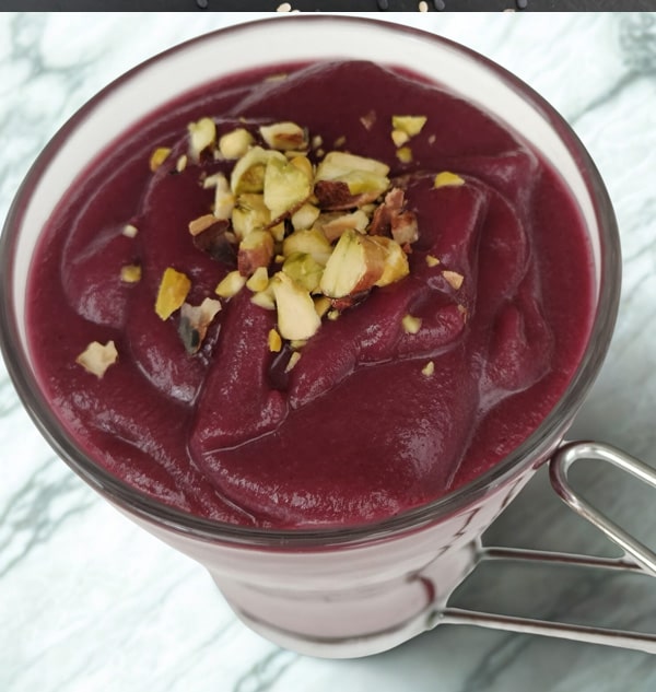 mousse ai mirtilli e zenzero