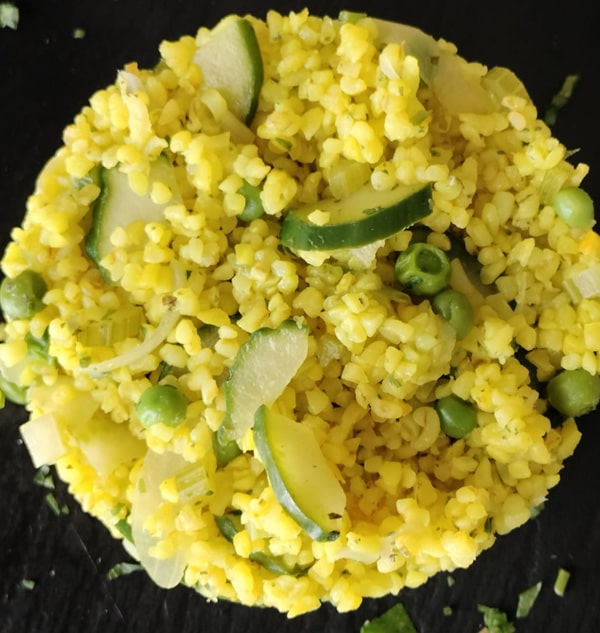 Tabouleh di bulgur con pesto di basilico e menta-min