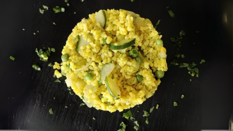 Tabouleh di bulgur con pesto di basilico e menta