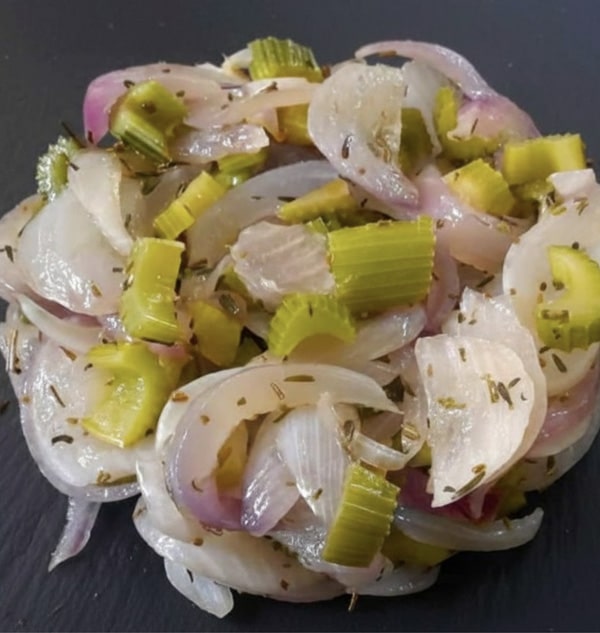 Cipolle e sedano agli aromi